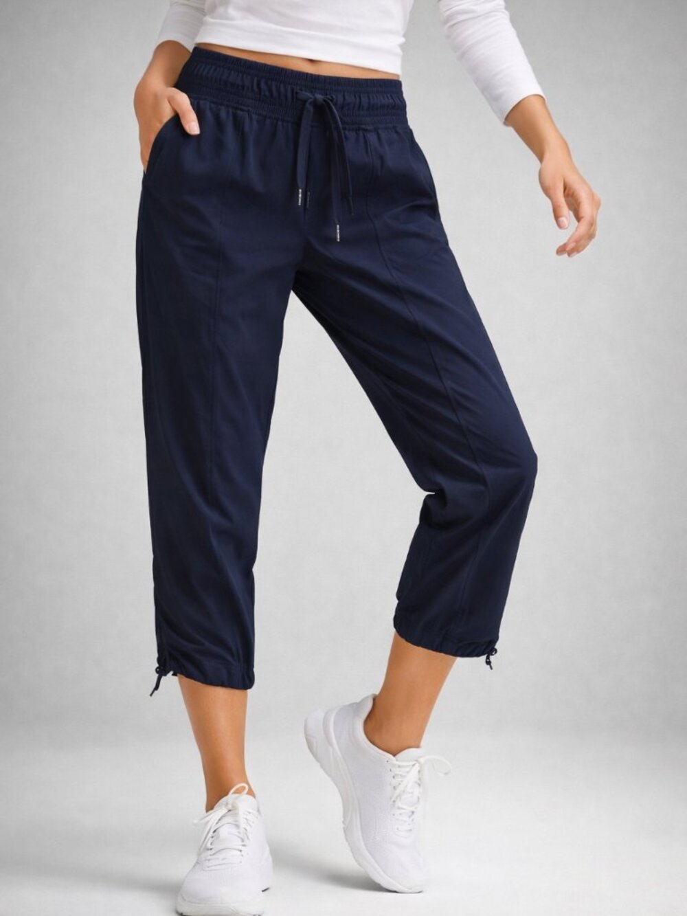 lululemon athletica Navy Blue Cropped Track Pants